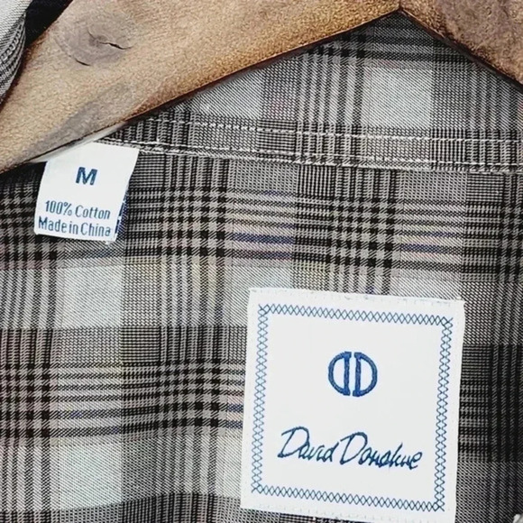 David Donahue Button down Long sleeve Plaid Men's M Dress Shirt - Picture 4 of 6